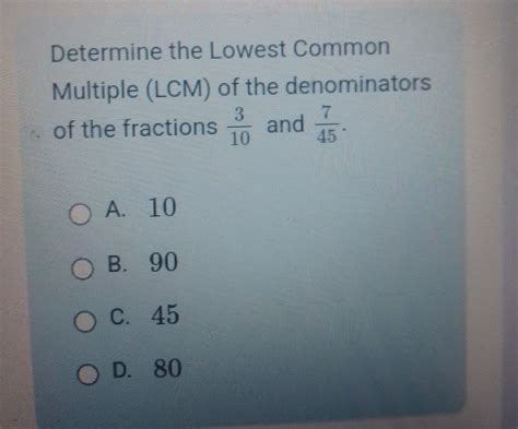 Solved Determine The Lowest Common Multiple Lcm ﻿of The