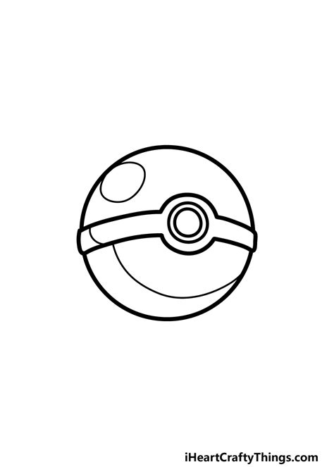 Pokeball Drawing - How To Draw A Pokeball Step By Step