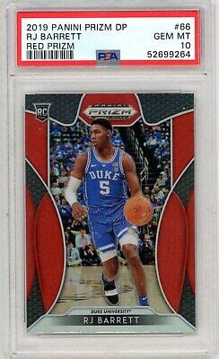 RJ BARRETT RC 2019 20 PANINI PRIZM DRAFT RED REFRACTOR ROOKIE PSA 10 EBay