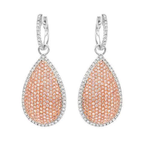 Ct Fancy Pink Diamonds Earrings K All Natural Grams Real Rose Gold