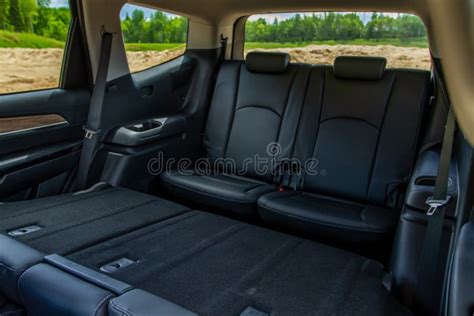 Modern Suv Car Inside Leather Black Back Passenger Seats In Modern