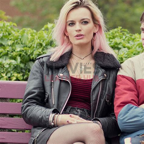 Sex Education Maeve Wiley Emma Mackey Black Jacket Mlh