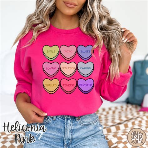 Hot Pink Retro Eeg Tech Valentine S Day Sweatshirt Eeg Tech Apparel