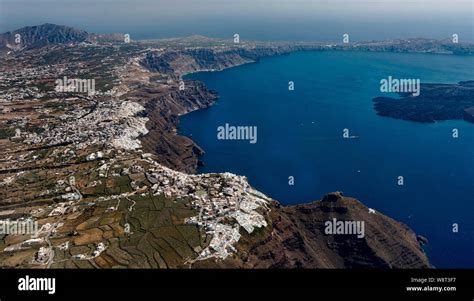 Aerial view, coastal landscape, Imerovigli, Santorini, Greece Stock Photo - Alamy