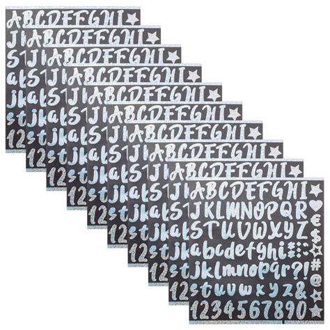 HOKARUA 10 Sheets Of Self Adhesive Alphabet Letter Stickers Decorative