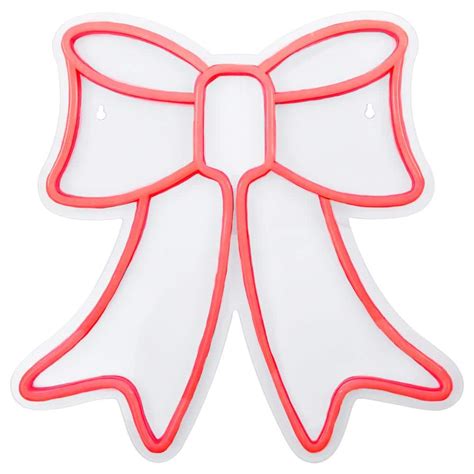 Northlight In Red Led Lighted Neon Style Bow Christmas Window