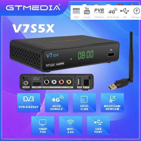 GTmedia Receptor Sat Lite V7 S5X DVB S S2S2X VCM ACM Lacam Multi Stream