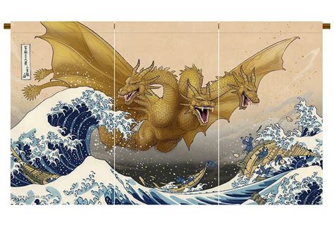 Pin On Godzilla And Kaiju Great Wave Off Kanagawa Godzilla Great Wave