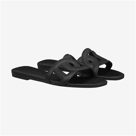 Bnib Authentic Herm S Aloha Sandals Black In Rubber Sandals