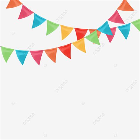 Birthday Flag Banner Clipart Transparent PNG Hd, Colorful Flag For ...