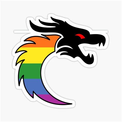 Pride Flag Dragon Sticker By Harlequitmix Redbubble