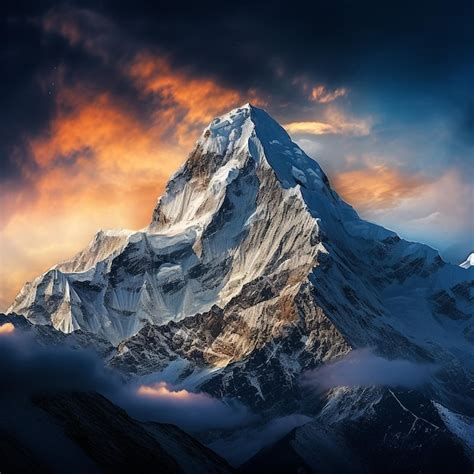 Premium Ai Image Evening Colored View Of Mount Everest From Gokyo Ri