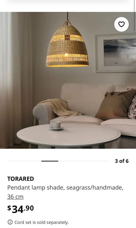 Ikea Torared Seagrass Pendant Lamp Shade Furniture And Home Living