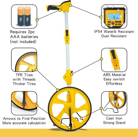 Buy Zozen Measuring Wheel Digital Display 3 Sections Foldable 12Inch