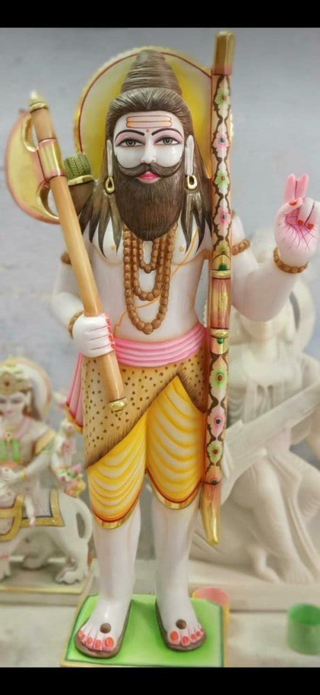 Painted Hindu Parshuram Marble Statue For Worship Size 5 Ft At Rs