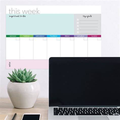 Dry Erase Board Weekly Calendar // Weekly Schedule Wipe off Board // Family Planner // Weekly ...