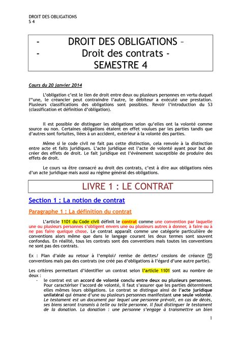 Cm Droit Des Obligations S Droit Des Obligations Droit Des