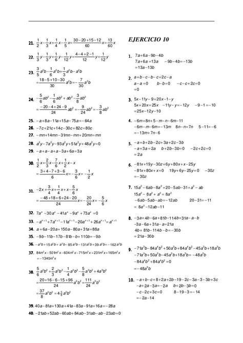 Ejercicios resueltos de el algebra de baldor