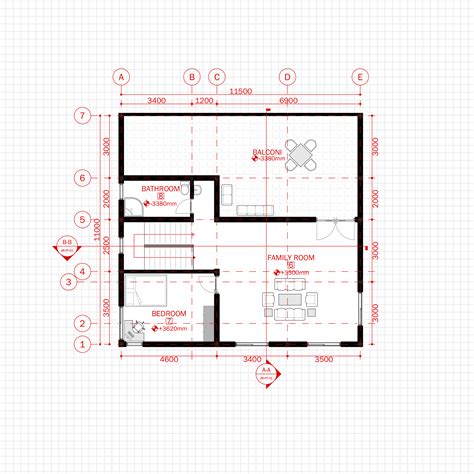 Simple Modern House Architecture Plan With Floor Plan Metric Units