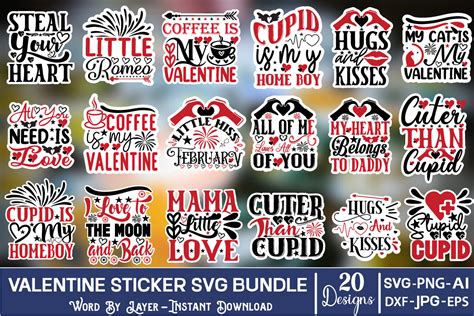 Valentines Day Svg Bundle Sticker Svg Graphic By Momin Graphice