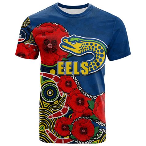 Custom Personalised Anzac Day Nrl Eels Army Mix Aboriginal T Shirt Fegrin