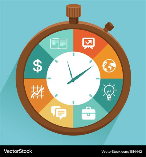 Flat Concept Time Management Royalty Free Vector Image