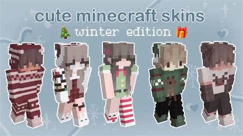 🎄 Aesthetic Minecraft Skins Christmas Winter Edition Download Preview Youtube