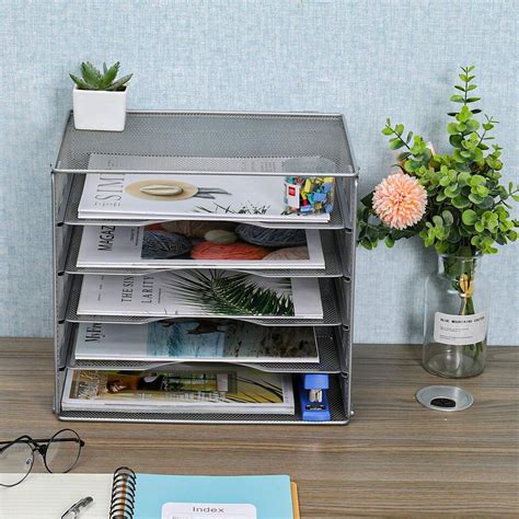 Easypag Mesh Office Paper Organizer Tier Desk Letter Tray File Sorter