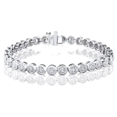 5 07 Carat Diamond Tennis Bracelet In 14k White Gold For Sale At 1stdibs