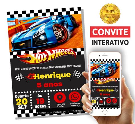 Convite Interativo Hot Wheels Elo Produtos Especiais