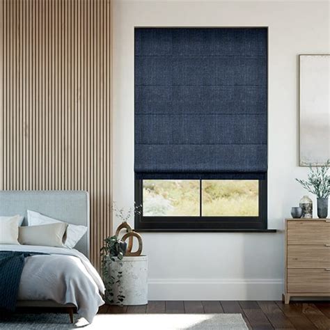 Paleo Linen Vintage Indigo Roman Blind Blinds Online™