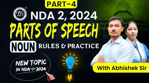 PARTS OF SPEECH Noun Part 4 NDA English Classes 2024 NDA 2 2024