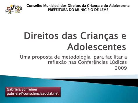 Ppt Direitos Das Crian As E Adolescentes Powerpoint Presentation