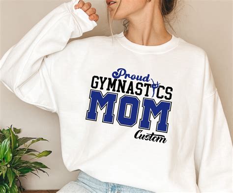 Custom Name Proud Gymnastic Mom Sweatshirt Personalized Gymnast Parent