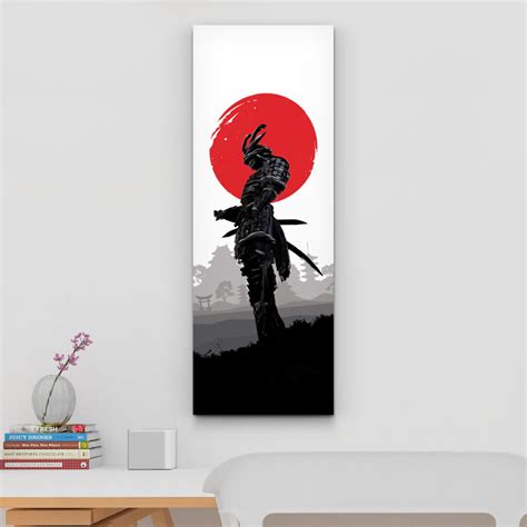 Samurai Oriental 24cm X 70cm Cuadros Decorativos