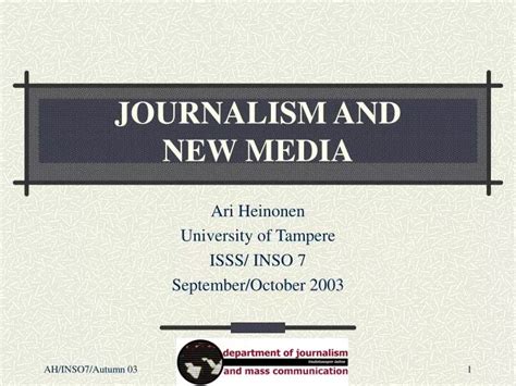 Ppt Journalism And New Media Powerpoint Presentation Free Download Id27618