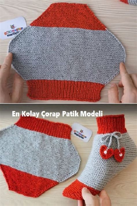 En Kolay Çorap Patik Modeli Patikler Çorap Örgü desenleri