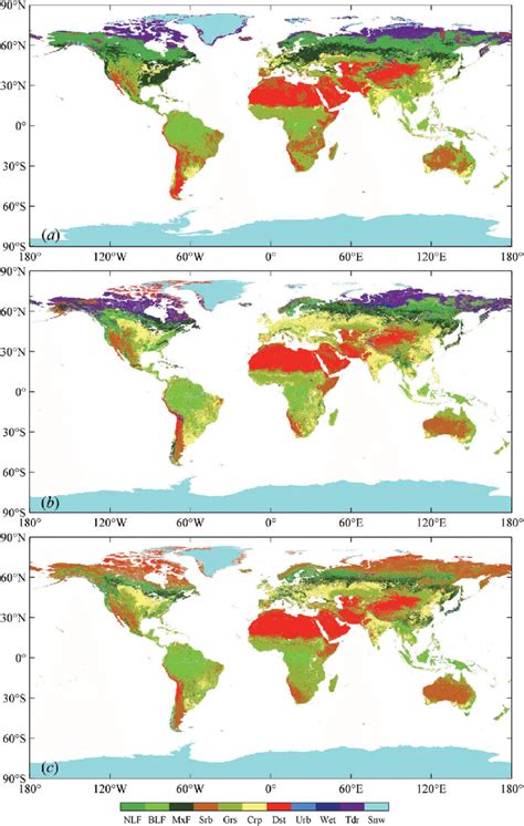 Spatial Distributions Of The Aggregated Surface Types For The A