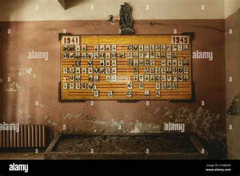 Panel With Pictures Of Fallen Soldiers Of The Second World War In The