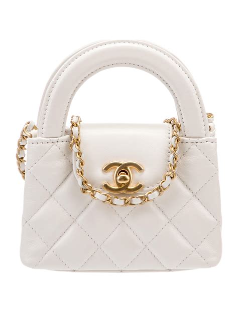 Chanel 2023 Nano Kelly Shopper White Mini Bags Handbags Cha1002661