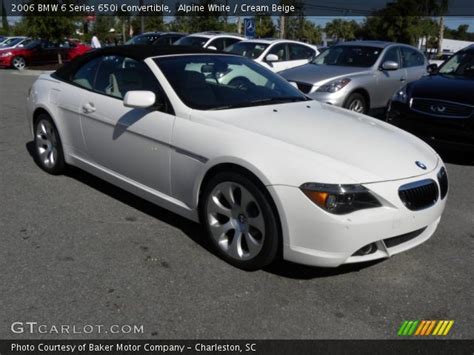 Alpine White 2006 Bmw 6 Series 650i Convertible Cream Beige Interior