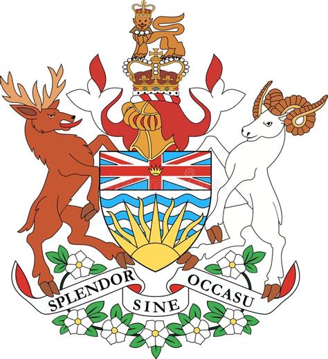 Coat Of Arms Of The Province Of British Columbia. Canada Stock ...