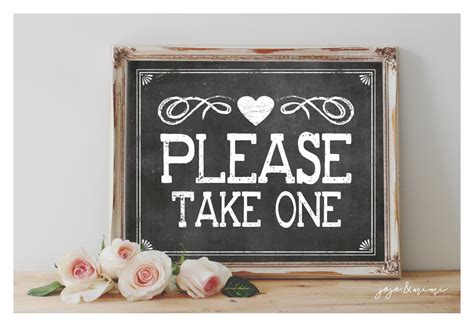 Instant Please Take One Printable Event Sign Wedding