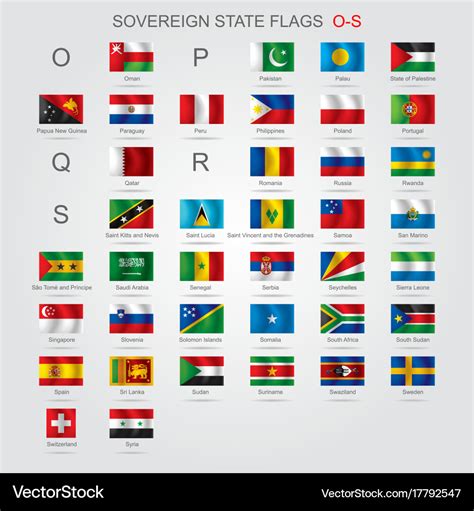 Set Of Sovereign State Flags O S Royalty Free Vector Image