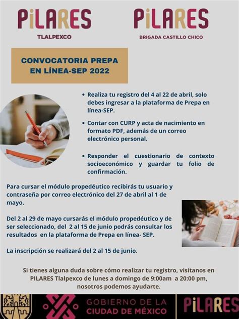 PILARES CDMX abre registro para Prepa en Línea SEP 2022 Inscríbete