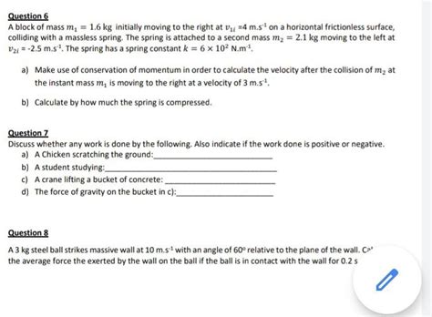 Solved Question 6 A Block Of Mass M₁ 16 Kg Initially