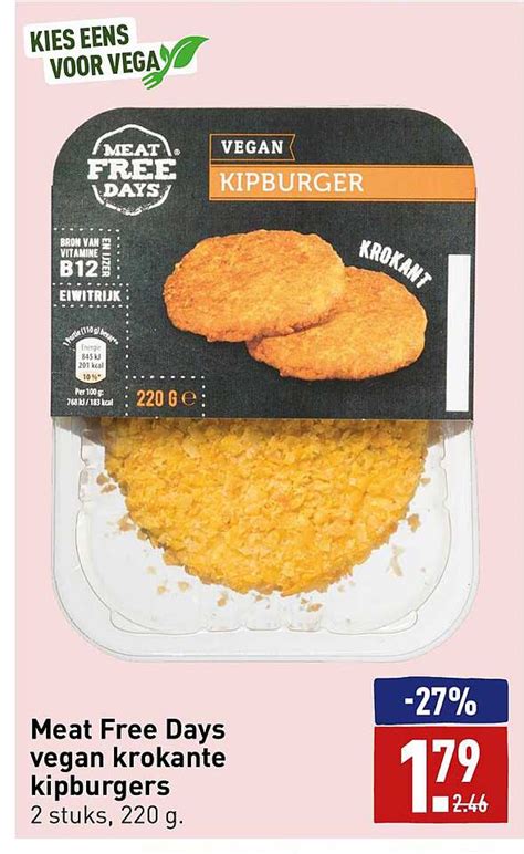 Meat Free Days Vegan Krokante Kipburgers Aanbieding Bij ALDI 1Folders Nl