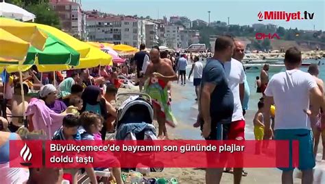 Büyükçemece de bayramın son gününde plajlar doldu taştı Dailymotion Video