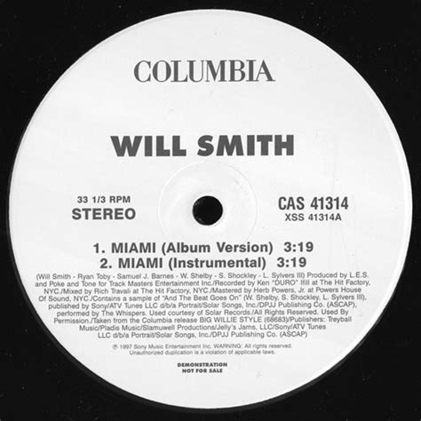 Will Smith – Miami – Vinyl (12", 33 ⅓ RPM + 2 more), 1998 [r2156242 ...