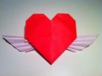 Origami Heart with Wings Instructions and Diagram